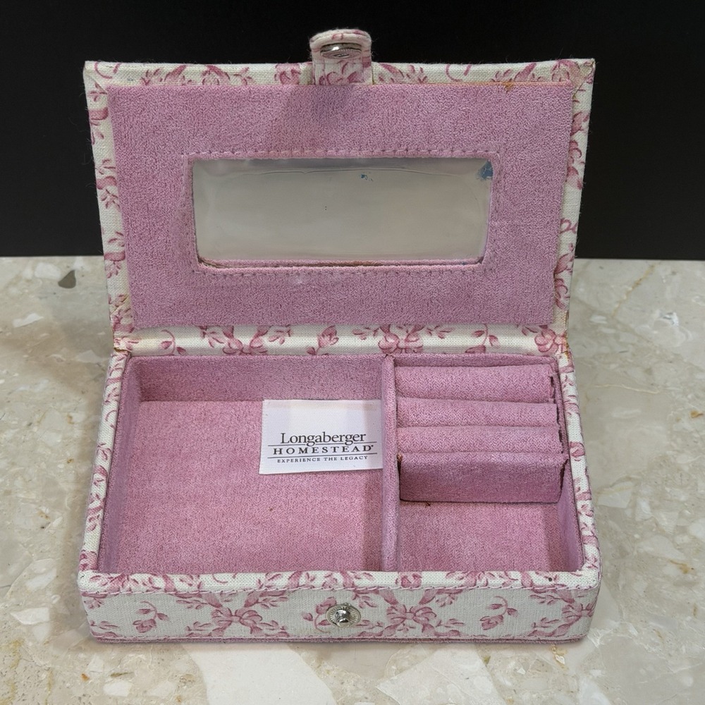 Longaberger Horizon Of Hope Pink Travel Size Jewelry Box